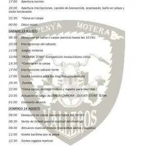 PENYA VALLEROS_TAVERNES DE LA VALLDIGNA_VALENCIA_EMILIO ZAMORA DUCATI STUNT TEAM_MOTOR SHOW_2016_X CONCENTRACION_PLATJA_10 ANIVERSARIO_horarios