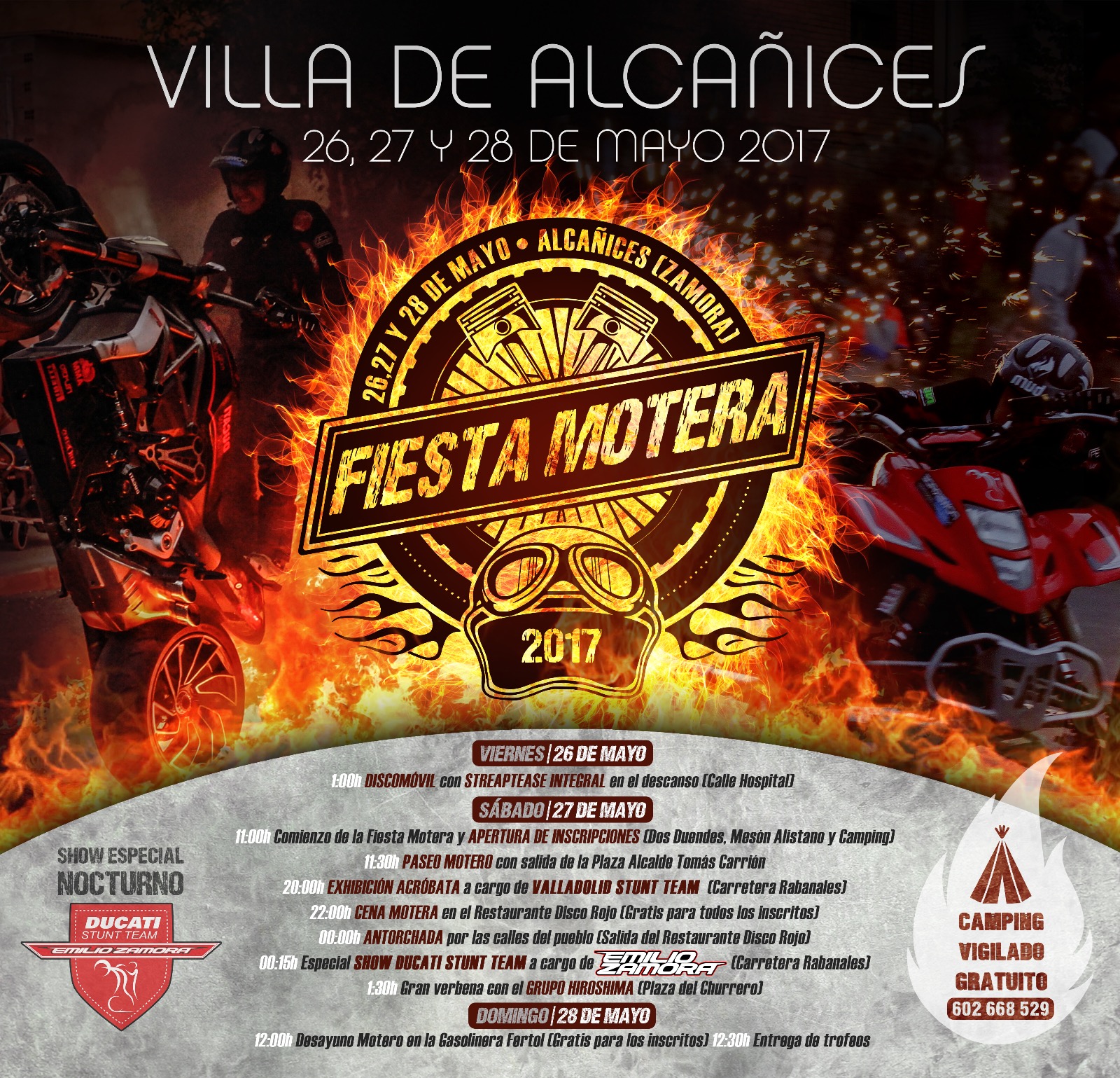 VILLA DE ALCAÑICES_ZAMORA_ALCANICES_CONCENTRACION_2017_ESPECTACULO_MOTOS_EXHIBICION_MOTOR_SHOW_EMILIO_ZAMORA_DUCATI_STUNT_TEAM_FIESTA_MOTORISTA