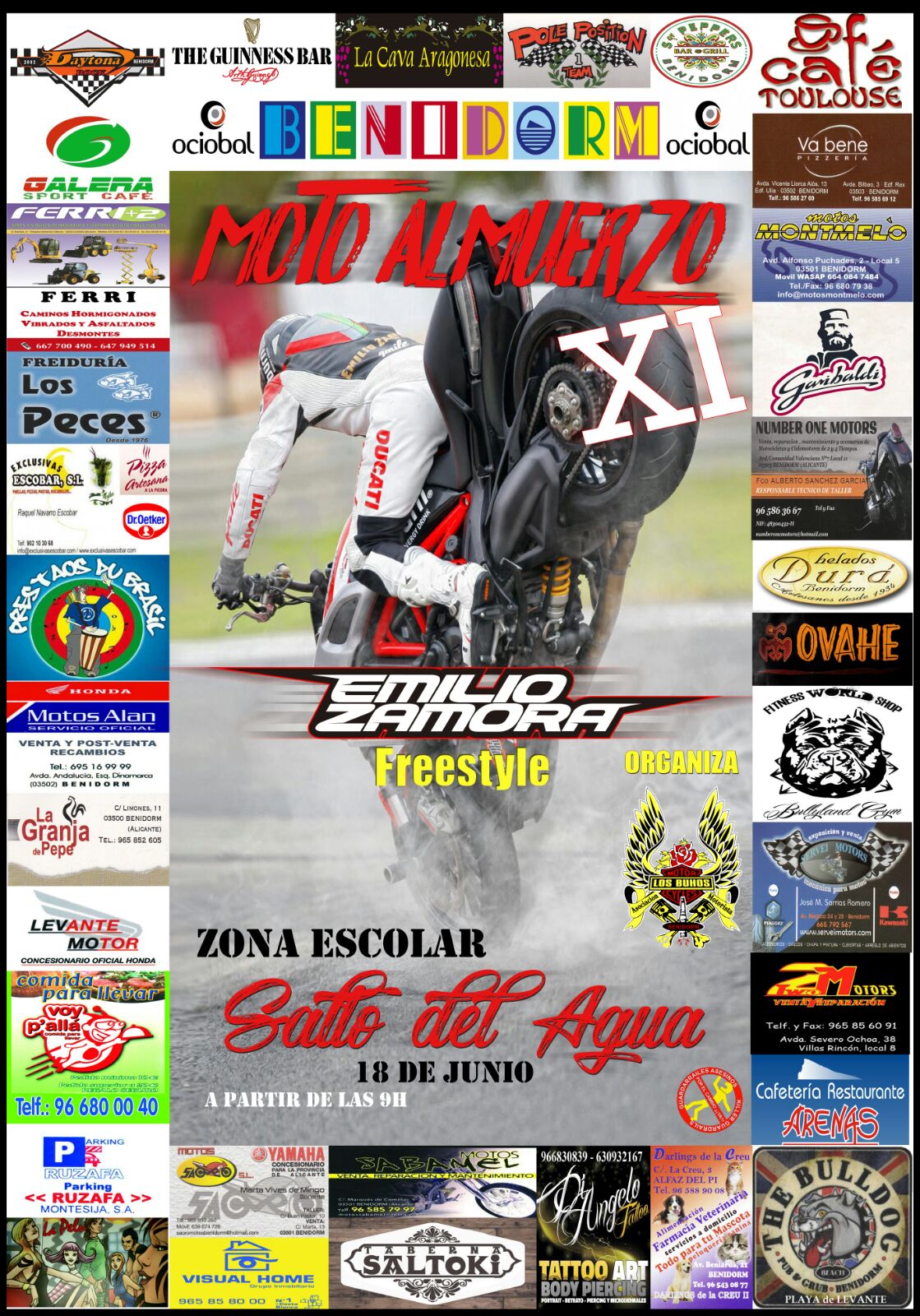 MOTOALMUERZO_BENIDORM_LOS BUHOS_XI ANIVERSARIO_EMILIO_ZAMORA_DUCATI_STUNT_TEAM_MOTOR_SHOW_ESPECTAUCLO_DIAVEL_STOPPIE_WHEELIE_ONFIRE_2017