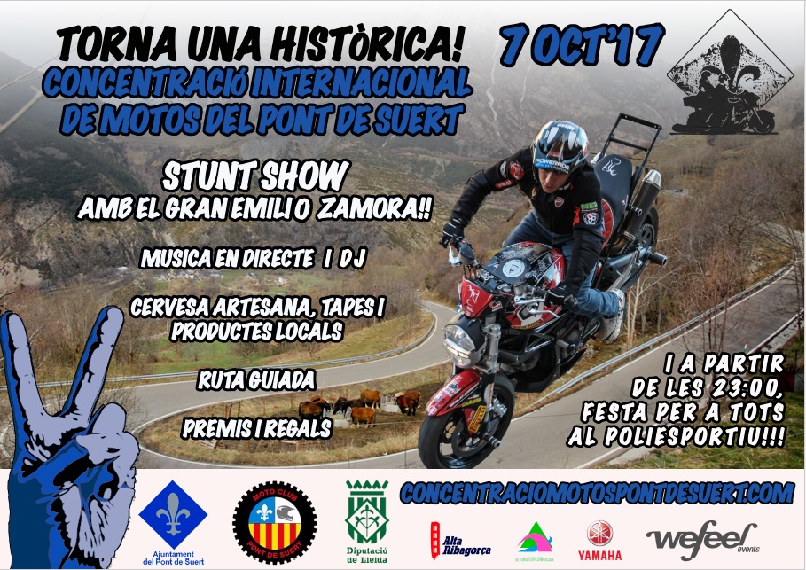 CONCENTRACION MOTORISTA EL PONT DE SUERT_LLEIDA_EMILIO_ZAMORA_DUCATI_STUNT_TEAM_MOTOR SHOW_EXHIBICION_ESPECTACULO_2017